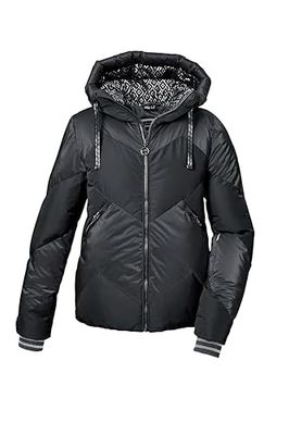 killtec Donna Giacca da sci/giacca da sci trapuntata con gonnellino da neve con cerniera KSW 100 WMN SKI QLTD JCKT, schwarz, 44, 42036-000