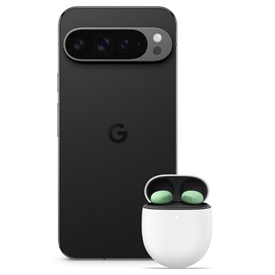 Google Pixel 9 Pro XL - Unlocked Android Smartphone with Gemini, Triple Rear Camera System, 24-Hour Battery, and 6.8" Super Actua Display - Obsidian, 128GB+Pixel Buds Bro 2
