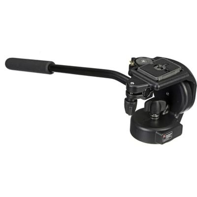 Manfrotto 128RC Micro Fluid - Rótula para tripé (prato de mudança rápida com parafuso de 1/4"), preto