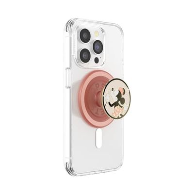 PopSockets: PopGrip Round para MagSafe - Anillo Adaptador para MagSafe Incluido - Soporte y Agarre para Teléfonos Móviles y Carcasas con un Top Intercambiable, Disney - Esmalte Minnie Daisy Sniff