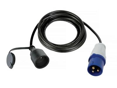 Perel Kabel przejściowy, H07RN-F 3G2.5, 3 m, 16 A/230 V, 3680 W, CEE na typ E, do użytku wewnątrz i na zewnątrz, gumowy, niebieski