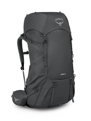 Osprey Rook Rugzak voor heren, 65 liter, donkerhoutskool/zilveren voering