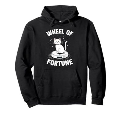Wheel Of Fortune Cat On Robot Vacuum Cleaner Cat Pullover Hoodie