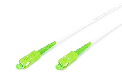 DIGITUS glasvezelkabel OS2-20 m - SC/APC naar SC/APC - Gepantserd - Simplex FO kabel - SM enkelvoudige glasvezel LAN-kabel - Vezeltype: 9/125 µ - Wit