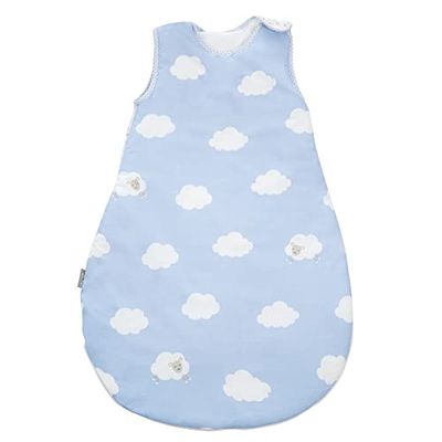 roba Baumann Saco de dormir de 70 cm para bebés rouba, utilizável durante todo o ano, fabricado em algodão respirável, unissexo, coleção têxtil de rouba 'Little cloud azul'