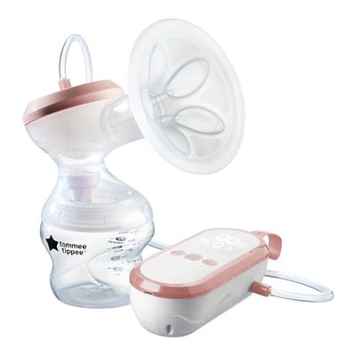 Tommee Tippee Made for Me enkele elektrische borstkolf, siliconen masserende beker, oplaadbaar via USB, stil, draagbaar, express-modi, inclusief babyfles