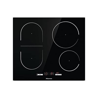 Hisense I6433C7 - Placa de cocina de inducción, 4 zonas de cocción con función Bridge, función Power Boost, temporizador de cocción, negro, 595 x 58 x 520 mm