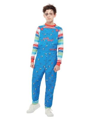 Smiffys Costume de Chucky, Bleu, avec salopette et haut