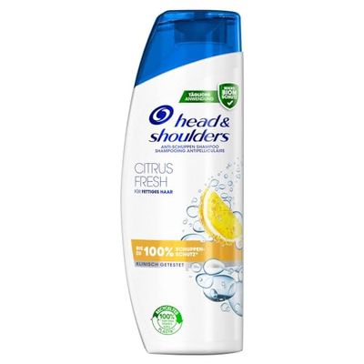 Head & Shoulders Citrus Fresh anti-mjällschampo, upp till 100% mjällskydd för hår och hårbotten, kliniskt bekräftad, dermatologiskt testad, 300 ml