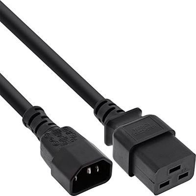 InLine 16659H netadapterkabel, IEC-60320 C14 naar C19, 3x1,5mm², max. 10A, zwart, 3m