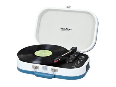 Trevi TT 1020 BT, Platine Vinyle 33, 45 et 78 Tours, Tourne-Disque Portable avec Connexion sans Fil, Mp3, USB et Fonction d'encodage, avec Haut-parleurs stéréo intégrés, modèle Vintage, Turquoise