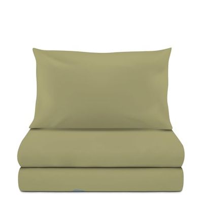 KASANOVA Parure de lit simple coton vert New Cotton