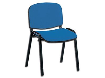 GIMA - Gestoffeerde stoel met 4 poten frame, kunstleer, blauwe kleur, 45036