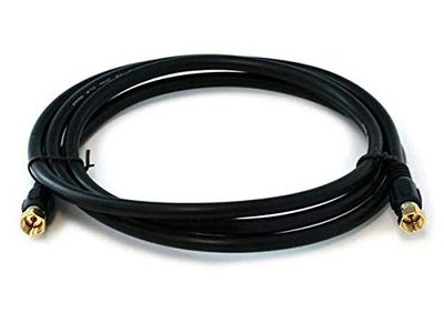 Monoprice RG6 Quad Shield CL2 coaxkabel met F type connector 6' Zwart