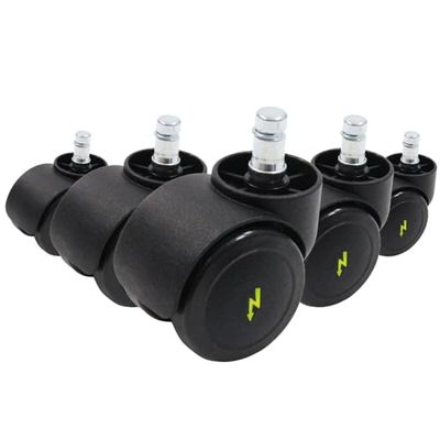 hjh OFFICE 619044 5x elektriskt ledande hjul 10x50 mm Kontorsstolshjul för hårda golv | avledning av statisk laddning