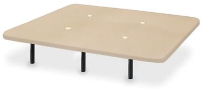 HOGAR24 ES | Base Tapizada Reforzada | Tejido 3D Beige | Válvulas de Transpiración | Incluye Juego de Patas Metálicas de 26 cm | Medidas: 150x190 cm
