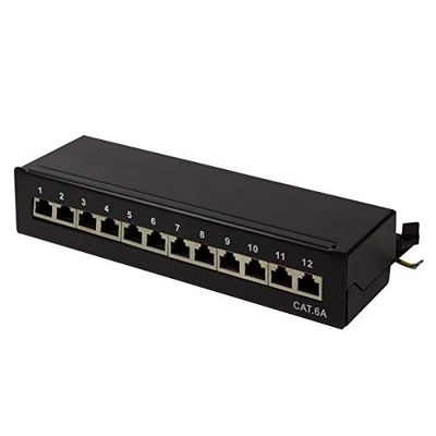 LogiLink Professional Field Patch Panels, Table/Wall/Desktop, STP (Shielded) black 12-Port