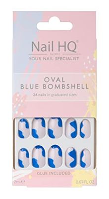 Nail HQ Oval Blue Bombshell Nails