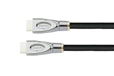 Python® Series Premium Câble de Connexion HDMI Haute Vitesse avec Ethernet – 4K2K / UHD/Ultra HD/Full HD – Conducteur en cuivre (OFC), Support 3D, Triple Blindage, Nylon tressé – Noir 0,5 m
