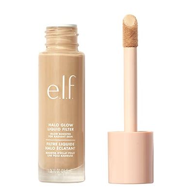 e.l.f. Cosmetics Halo Glow Liquid Filter, iluminador líquido brillo Booster para una tez radiante, infundido con ácido hialurónico, luz justa