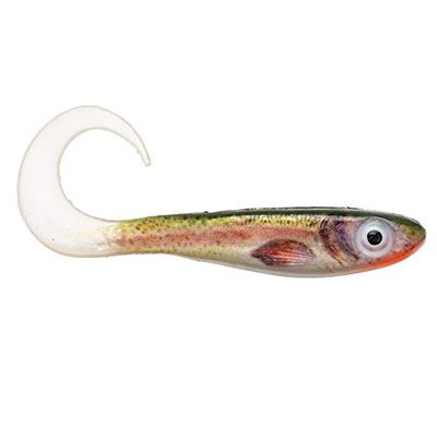 Abu Garcia Svartzonker McPerch Curly, mjukt drag, rovfiske, unisex, McPerch Curly 8 cm - Real Trout
