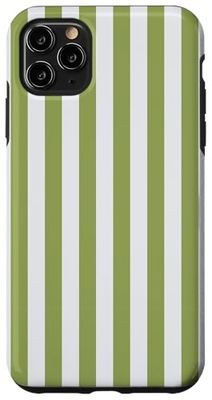 Verde Oliva Y Rosa Rayas Geométricas Líneas Patrón Rayas Carcasa para iPhone 11 Pro Max