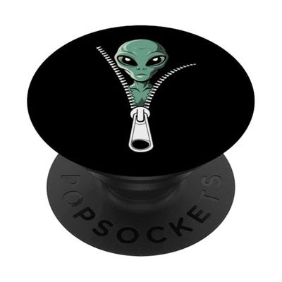 Divertente alieno in una tasca con cerniera PopSockets PopGrip Adesivo