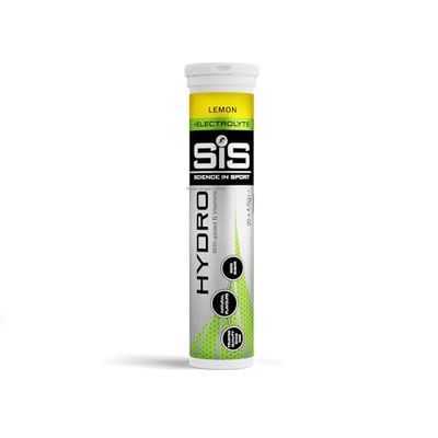 Science In Sport (SIS) Hydro Sugar-Free Electrolyte Hydration Tablets Lemon Flavour I Rehydration & Energy, Gluten-Free, 20 Effervescent Tablets