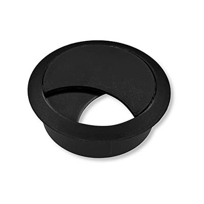 cyclingcolors pasacables 58mm plástico tapa redondo escritorio mesa mueble (negro)