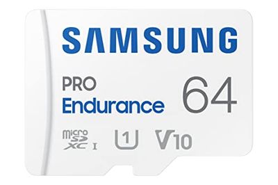 Samsung PRO Endurance microSD-geheugenkaart, 64GB microSDXC UHS-I U1 100MB/s Video Monitoring Memory Card met Adapter, MB-MJ64KA