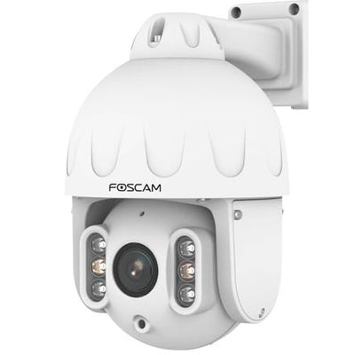 Foscam SD8EP 8 MP PoE PTZ Dome kamera monitorująca z 4-krotnym zoomem optycznym, jakość wideo UHD, HDR, do użytku wewnątrz i na zewnątrz, inteligentne rozpoznawanie osób i pojazdów