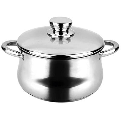 FAGOR Stockpot with Lid-Stainless 20CM 78595 Pentola Silverinox + Coperchio in Acciaio Inox, Multicolore, D 20 cm, Inossidabile, Stainless Steel Finish