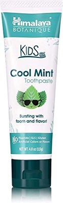 Himalaya Botanique Kids Toothpaste, Cool Mint Flavour to Reduce Plaque and Keep Kids Brushing Longer, 80 g