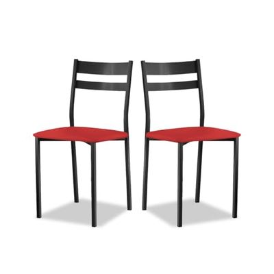 ASTIMESA Chaise de Cuisine métallique avec Dossier Ouvert, Rouge, 51 cm x 45 cm x 40 cm