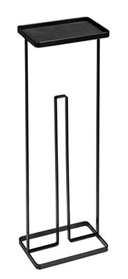 Wenko Portarotolo di Scorta 2 in 1 Gissi con Ripiano, Portarotolo di Carta Igienica da Pavimento per Massimo 3 Rotoli, con Superficie D’Appoggio Antiscivolo, in Acciaio Nero, 18 X 52 X 12 Cm