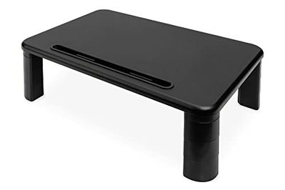 DIGITUS Suporte ergonómico para monitor, suporte para ecrã de 3 alturas, capacidade de carregamento de 10 kg, suporte para tablet e smartphone