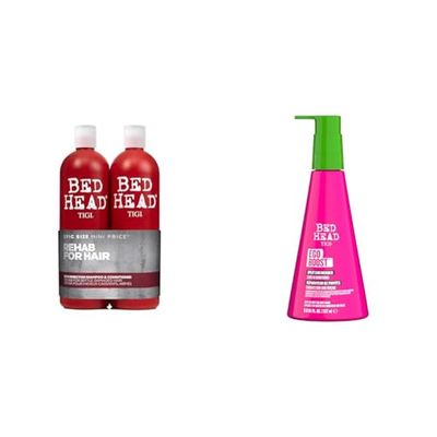 Bed Head by TIGI Resurrection Shampoo & Conditioner for Dry Damaged Hair, 2x750 ml & Ego Boost Leave In Conditioner 237ml