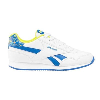 Reebok Royal CL Jog 3.0, loopschoenen, wit/vectorblue/acidyellow, 23 EU, White Vectorblue Acidyellow, 23 EU