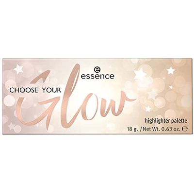 Essence Chose Your Glow highlighter palet, meerkleurig, veganistisch, microplastic deeltjesvrij, nanodeeltjes vrij (18 g)