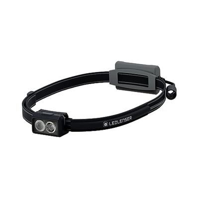 Ledlenser NEO3 - Lichtgewicht led-hoofdlamp op batterijen, hardloopkoplamp, superheldere koplamp van 400 lumen, veiligheid rood achterlicht, reflecterende hoofdband, tot 20 uur looptijd (grijs/zwart)