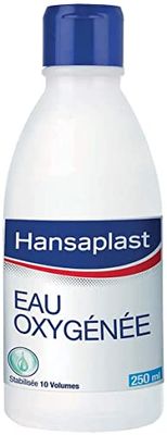 HANSAPLAST Eau oxygénée 10 volumes (250 ml), Désinfectant nettoyage et hygiène de la peau, Antiseptique pour désinfection des petites plaies ou blessures superficielles