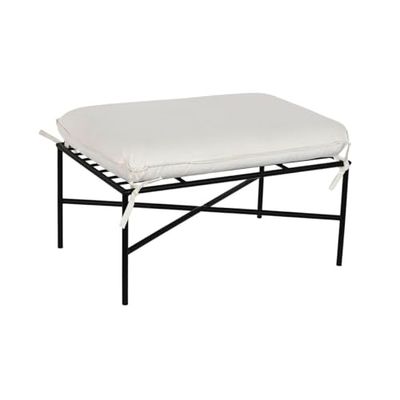 Home ESPRIT Repose-Pieds Blanc Noir Métal Urbain 75 x 50 x 45 cm
