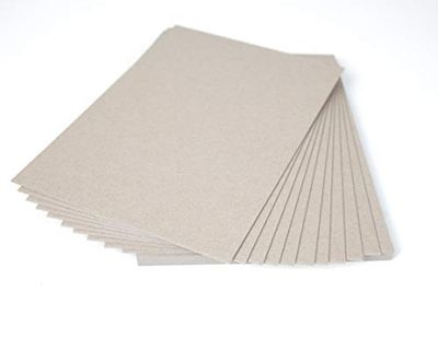 House of Card & Paper Grey Kraft Board 1500 mikron 945 gsm 12 tum x 12 tum 6 ark per paket, HCP483