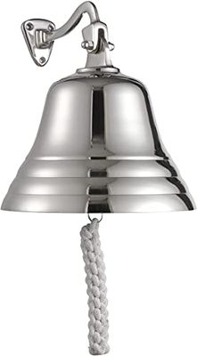 ACL Last Orders Wall Mounted Bell Maritime, Boat, School, Dinner, Reception, Home Decor, Wall Hanging Chrome Silver Door Bell Ships Bell 4",5",6",8" (6")