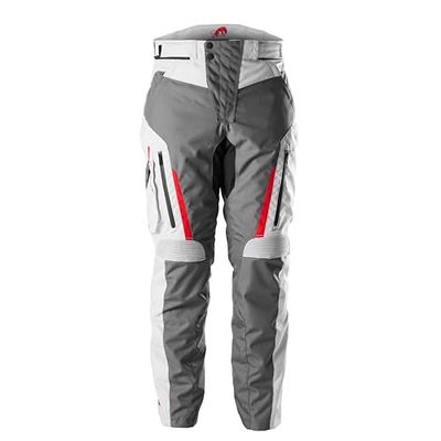 Furygan Killington-CE goedgekeurde motorbroek voor heren, waterdicht met D3O-beschermers, verwijderbare thermische voering, geventileerde verbindingsritssluiting, Grijs-parel-rood, XXL