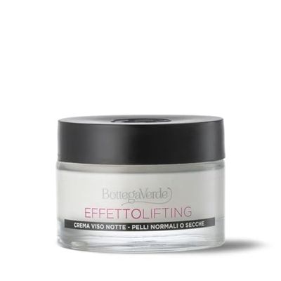 Bottega Verde, Effetto lifting - Crema viso notte antieta, effetto lifting immediato* - con acido Ialuronico ed estratto di Fior di Loto (50 ml) - pelli normali o secche