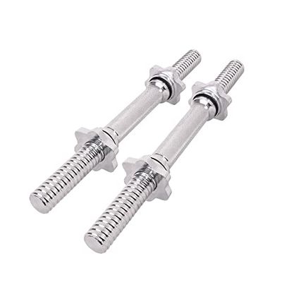 Coppia Manubri Corti da 35 cm N° 2 Dumbbell Bilancieri Dritti con Chiusure a Vite Farfalla Set Bodybuilding Home Gym Diametro 25 mm