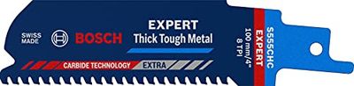 Bosch Professional 1x Lame de scie sabre Expert `Thick Tough Metal` S 555 CHC (pour Acier robuste, Fonte, Longueur 100 mm, Accessoires Scie sabre)