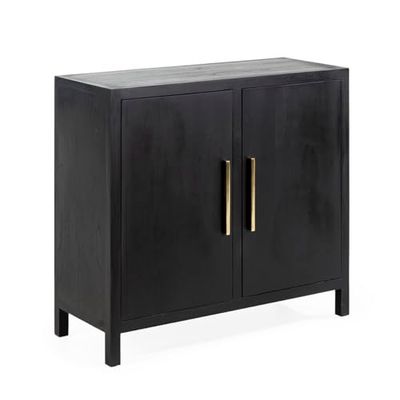 APARADOR 100X40X90 MADERA NEGRO/METAL DORADO