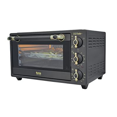 TM Electron EASYBAKE TMPHO020RAN Mini four rétro avec fonction friteuse sans huile, 20 litres, température réglable de 80 °C à 250 °C, 5 fonctions, avec 4 accessoires.